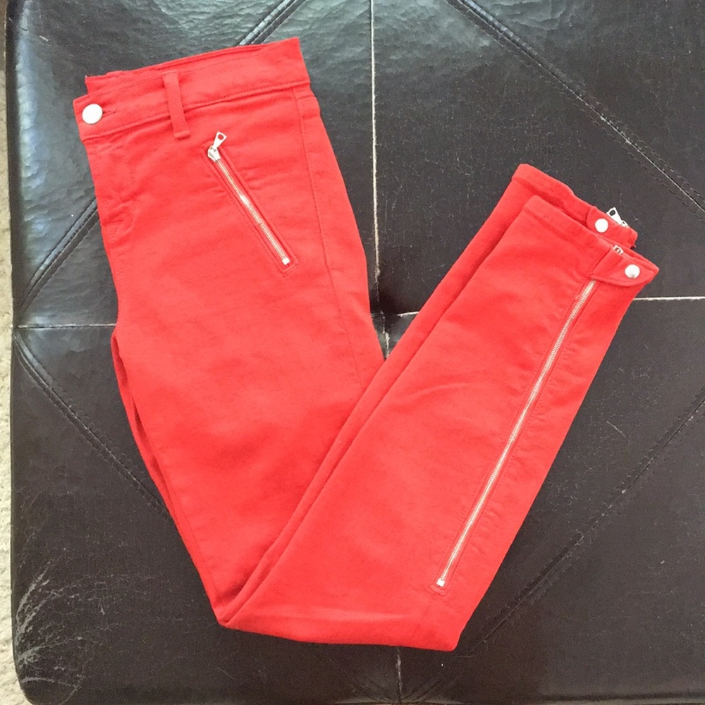Fiery Red J-Brand Ankle Jeans